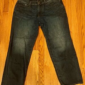 31 x 30 Express Men's Dark Blue Relaxed Jeans